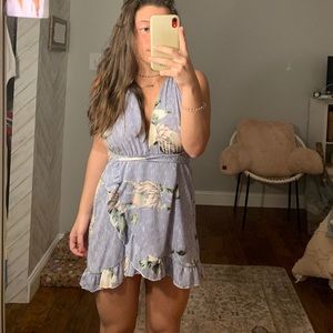 Striped Romper with Ruffle Detail